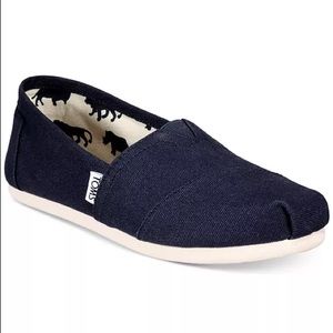 Toms Alpargata Slip Ons- Navy Canvas
